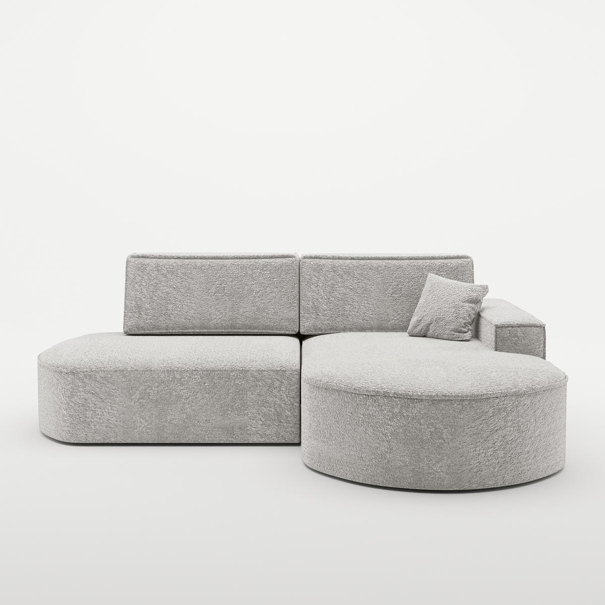 ECKSOFA Modena Pro - Komfort Und Stil stoff Arena Hellgrau Rechts - Hellgrau, Holz (278/179cm) - Kaiser Möbel