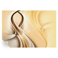 FOTOTAPETE 152x104 cm - Wellenlinien - Orange, Textil (152/104cm) - Wallfluent