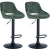 BARHOCKER 2er Set Samt grün - Schwarz/Grün, Textil (47/85/48cm) - CLP
