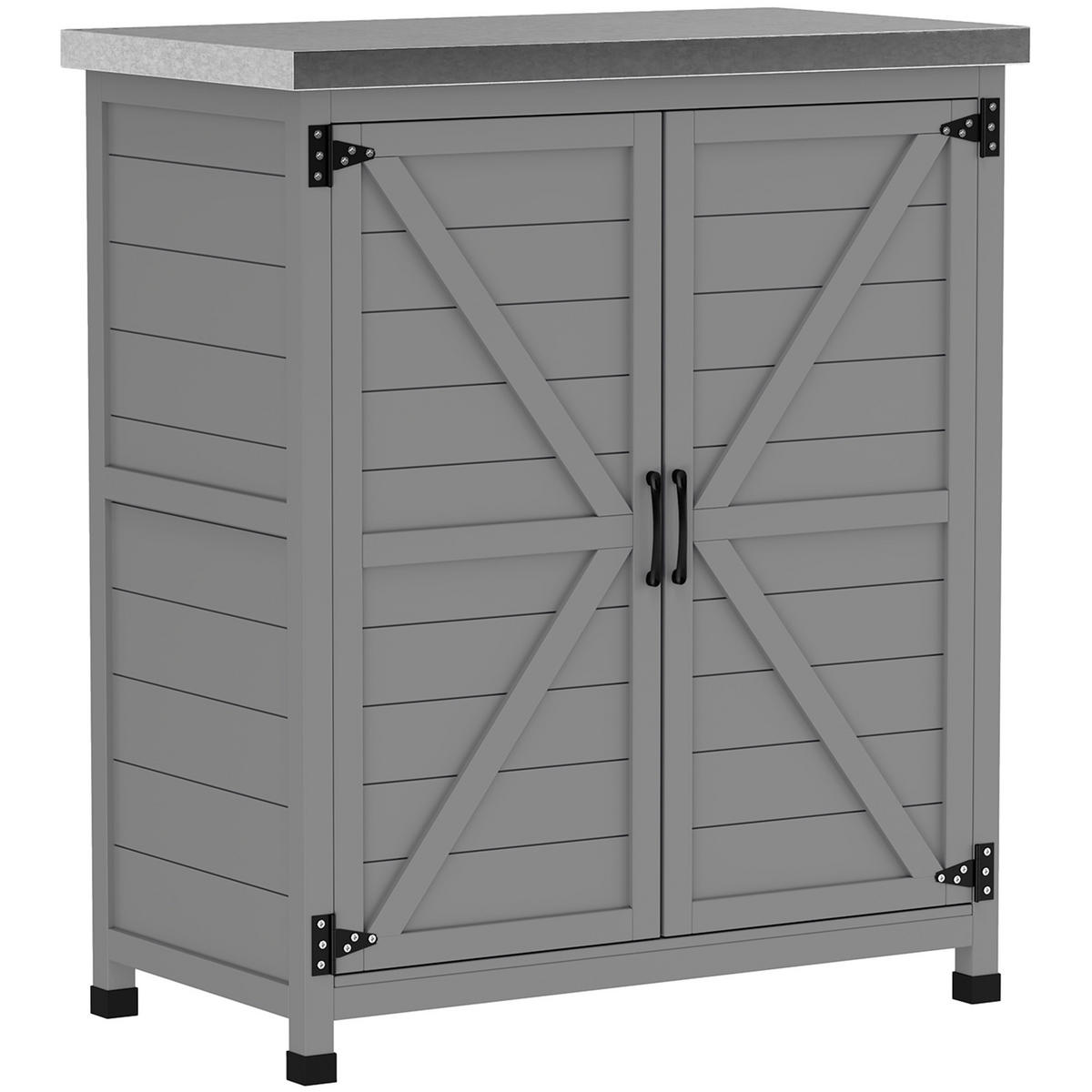 GARTENSCHRANK Arbeitsplatte Grau - Grau, Metall (43/92/79cm) - ComfortXL