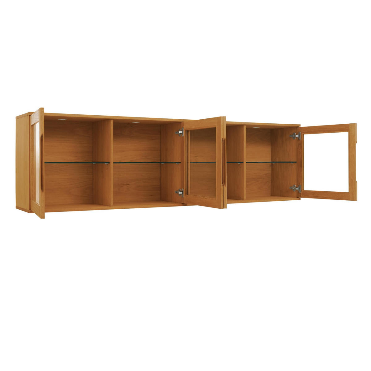 HÄNGEVITRINE mit LED Beleuchtung Wildeiche - Honigeiche/Eichefarben, Holzwerkstoff (213/60/37cm) - Furnhouse