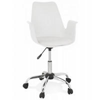 BÜROSTUHL mit Armlehnen aus Kunststoff und Rollen TRIP, Weiß 58x58x22,3 cm - Chromfarben/Weiß, Kunststoff/Metall (58/22/58cm) - KADIMA DESIGN