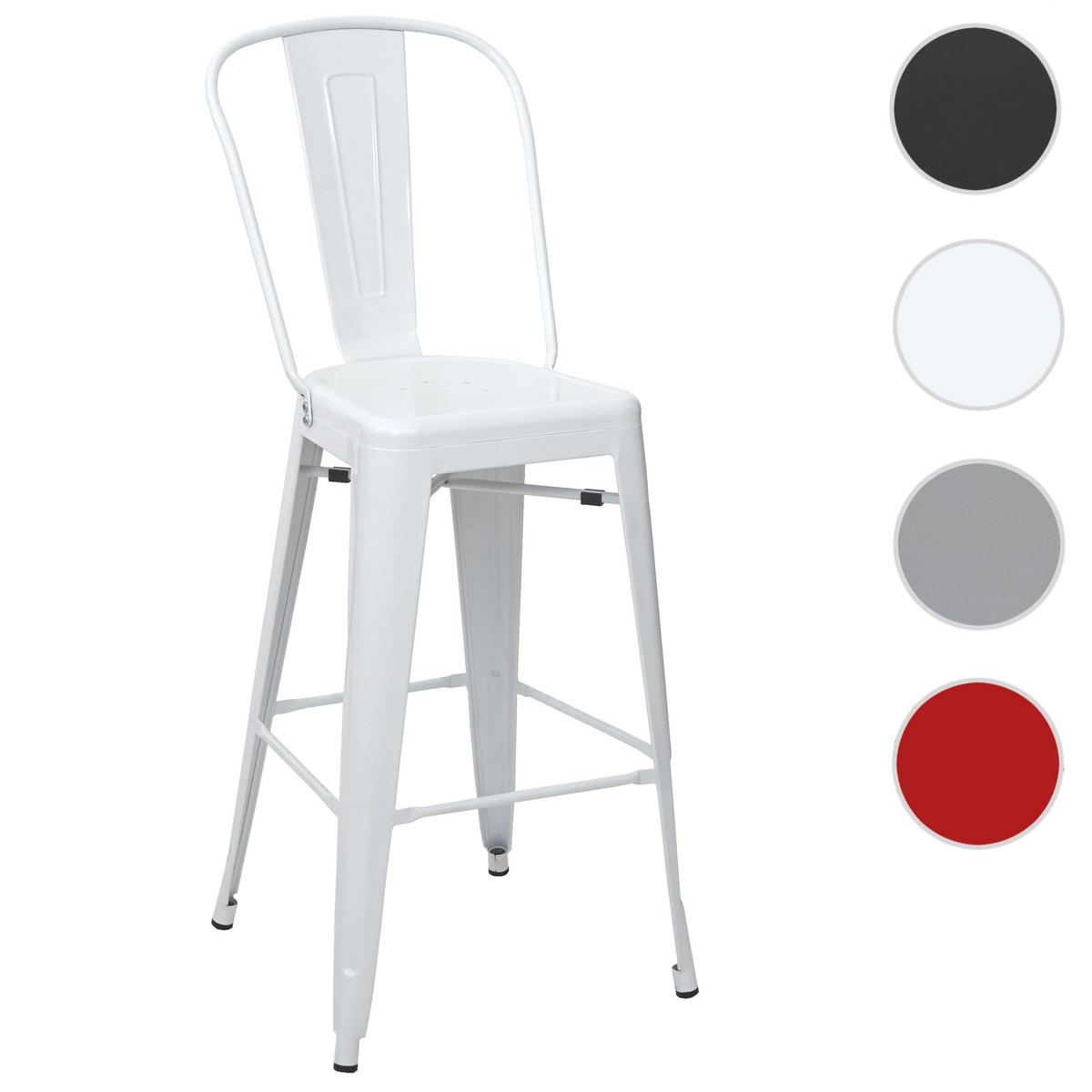 BARHOCKER METALL Weiß - Weiß, Metall (50/117/45cm) - MCW