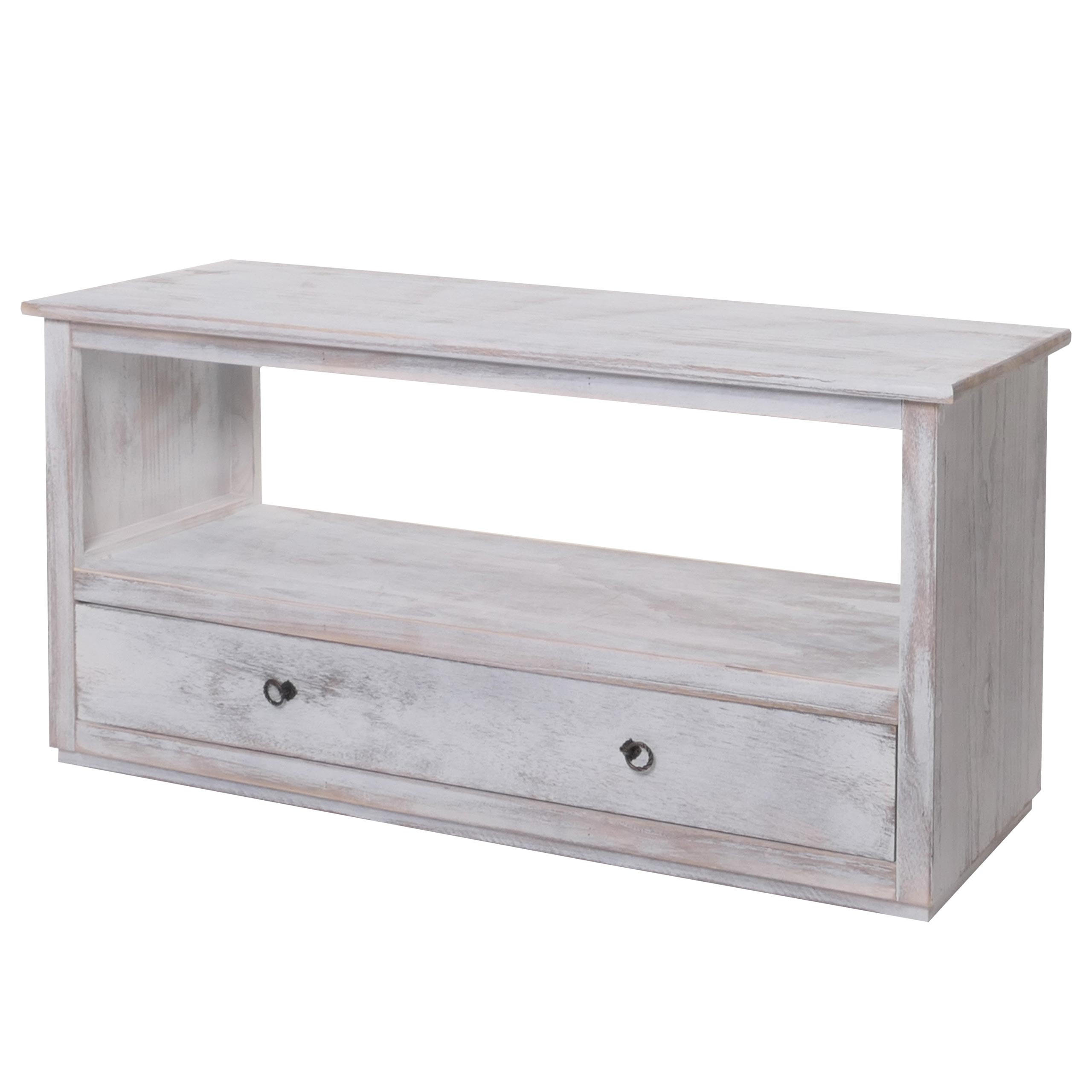 MCW KONFERENČNÍ STOLEK SHABBY--LOOK kvádrový bílý