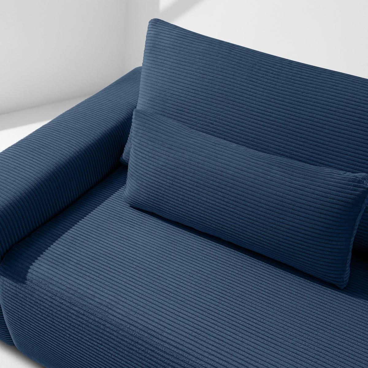 3-SITZER SCHLAFSOFA MOLLIS, Corduroy, Marine - Dunkelblau, Holz/Holzwerkstoff (250/93/108cm) - KONSIMO®