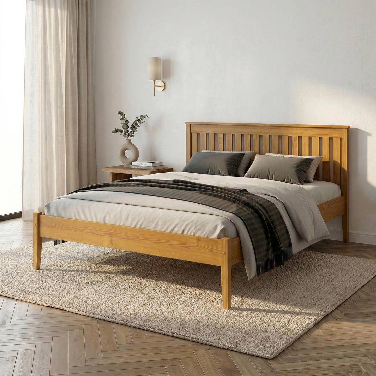 HOLZBETT 140x200 cm in Eiche - Kieferfarben, Holz (140/200cm) - Home Collective