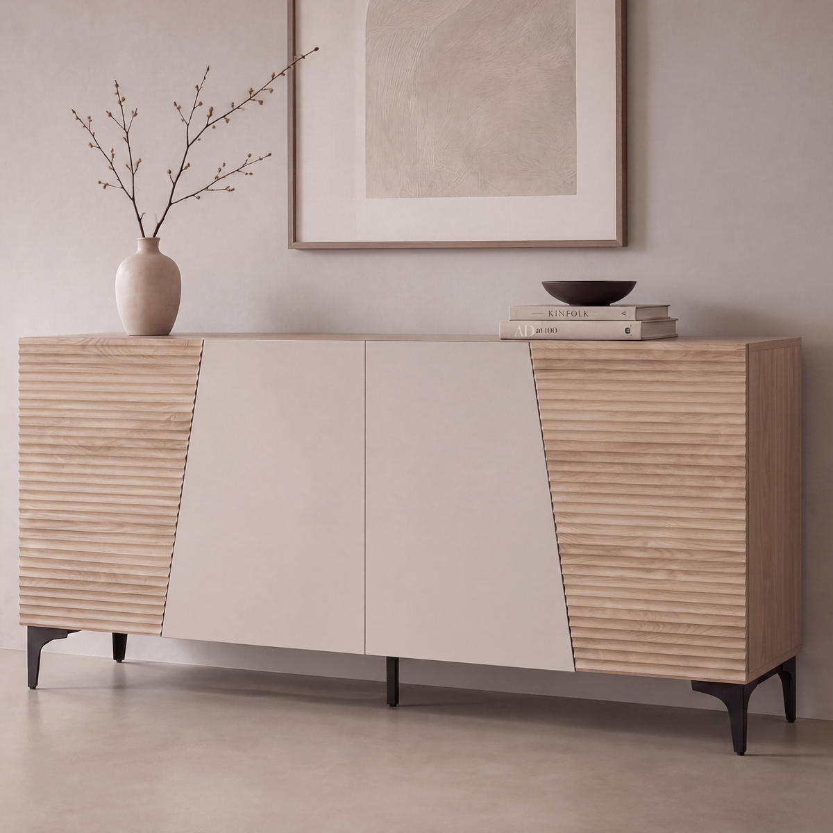 SIDEBOARD Eiche Dekor - Eiche Wotan, Holz (160/80/42cm) - MCW