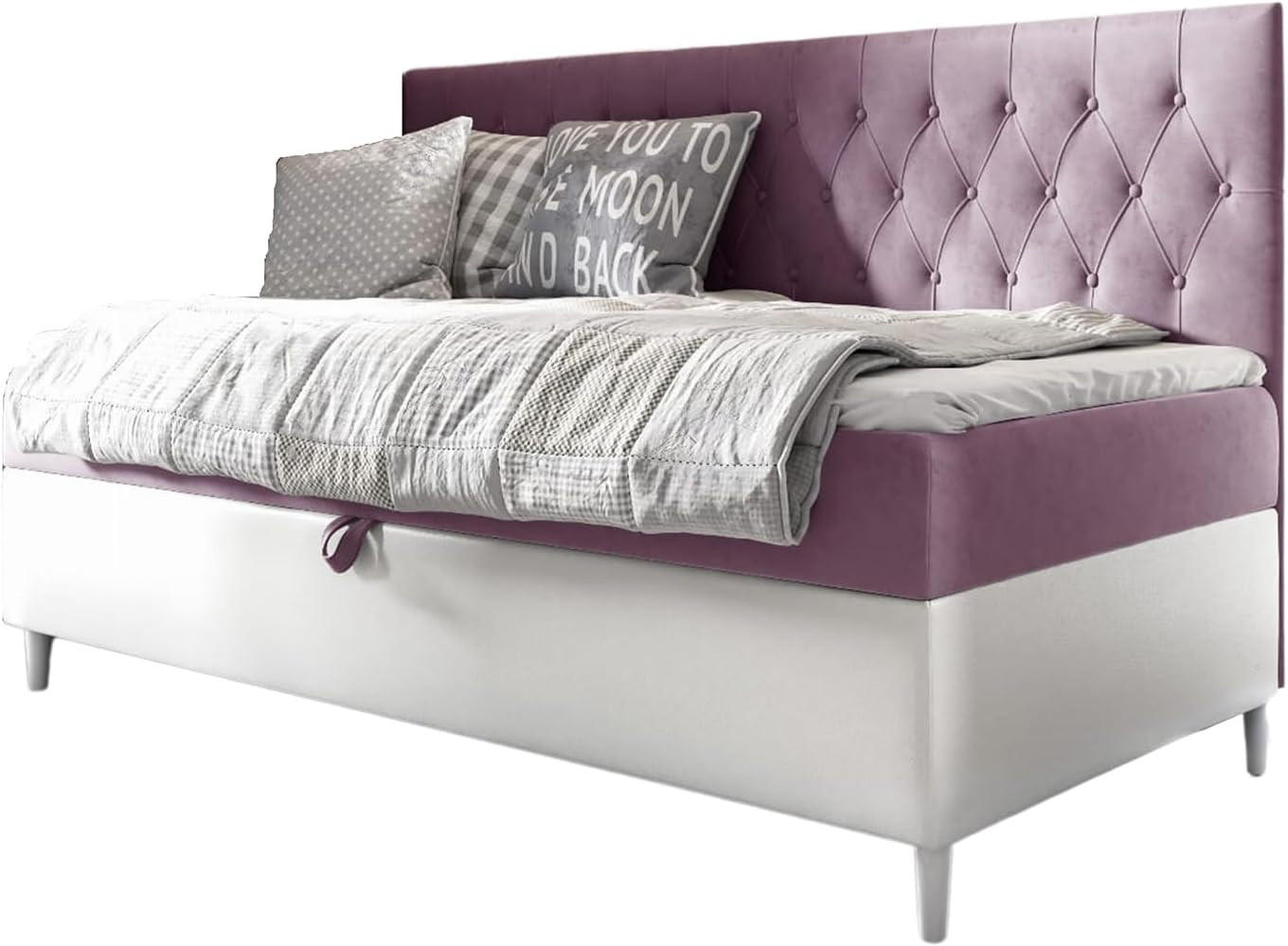 KINDERBETT FLIPPO 2 - Lila/Weiß, Holzwerkstoff (92/202cm) - Meblini