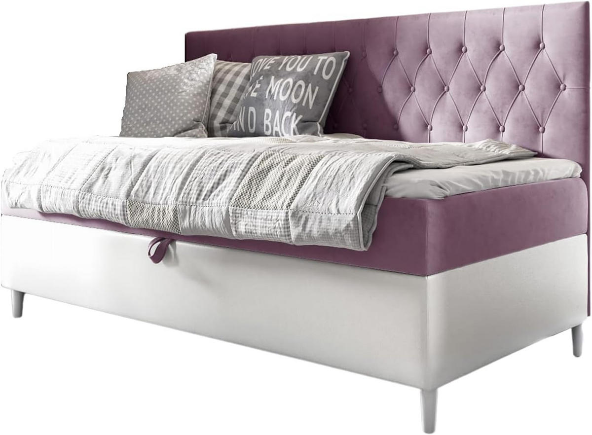 KINDERBETT FLIPPO 2 - Lila/Weiß, Holzwerkstoff (92/202cm) - Meblini