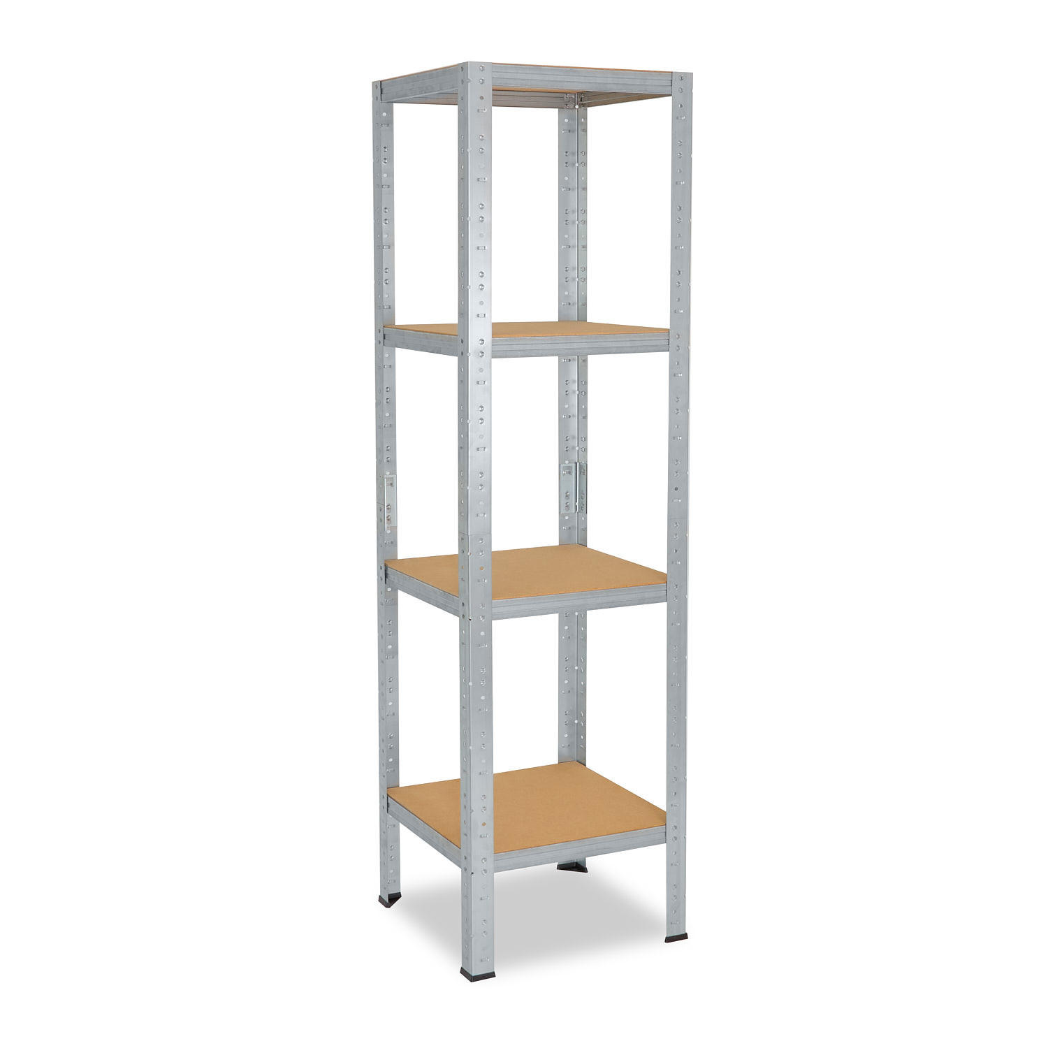 SCHWERLASTREGAL HOME 180x30x30 cm in verzinkt mit 4 Böden und 175 kg Traglast pro Boden - Silberfarben, Metall (30/180/30cm) - shelfplaza