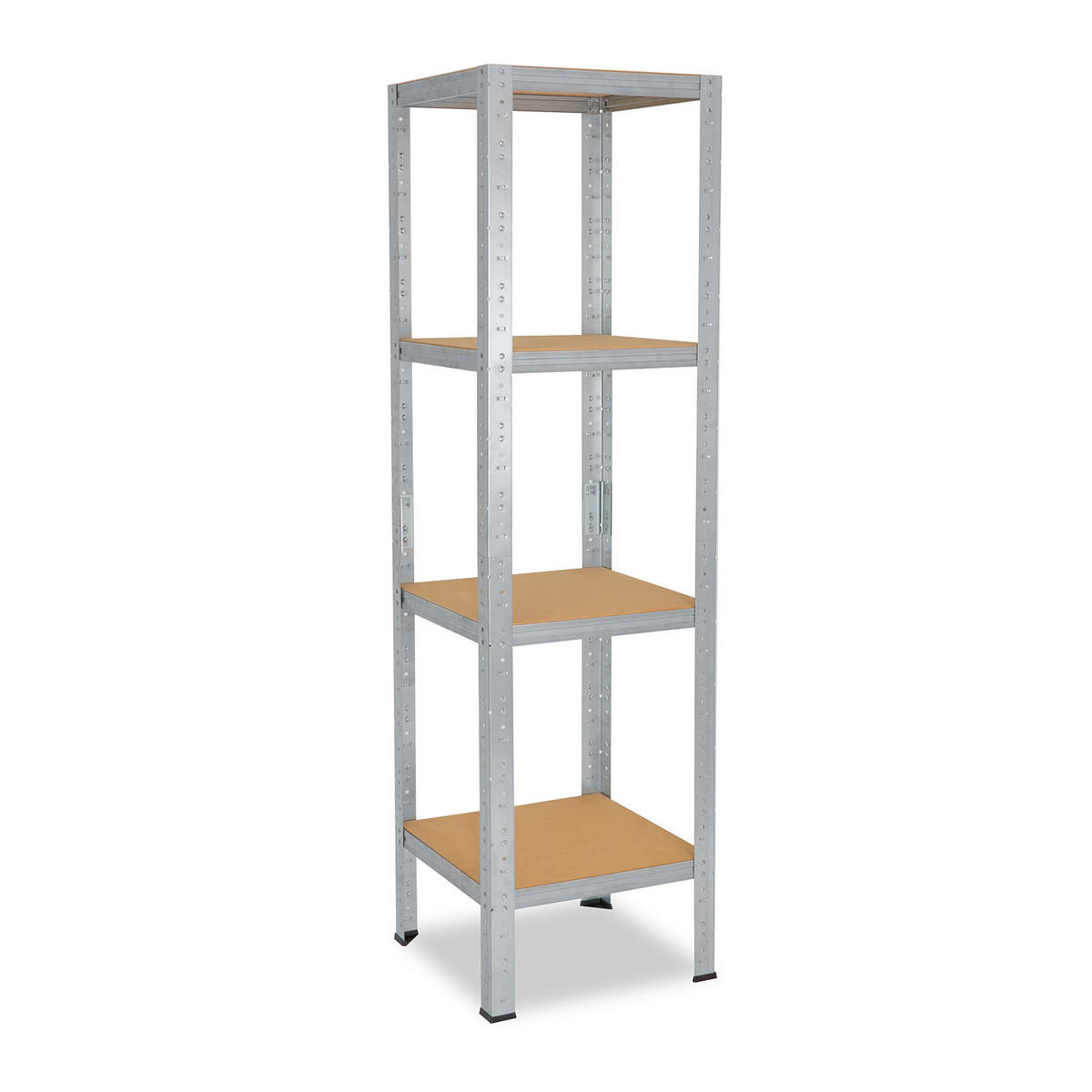 SCHWERLASTREGAL HOME 180x30x30 cm in verzinkt mit 4 Böden und 175 kg Traglast pro Boden - Silberfarben, Metall (30/180/30cm) - shelfplaza
