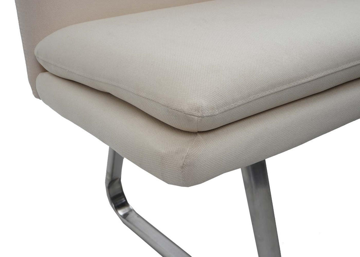 SITZBANK Cremeweiß, Silber - Silberfarben/Weiß, Textil (160/90/58cm) - MCW