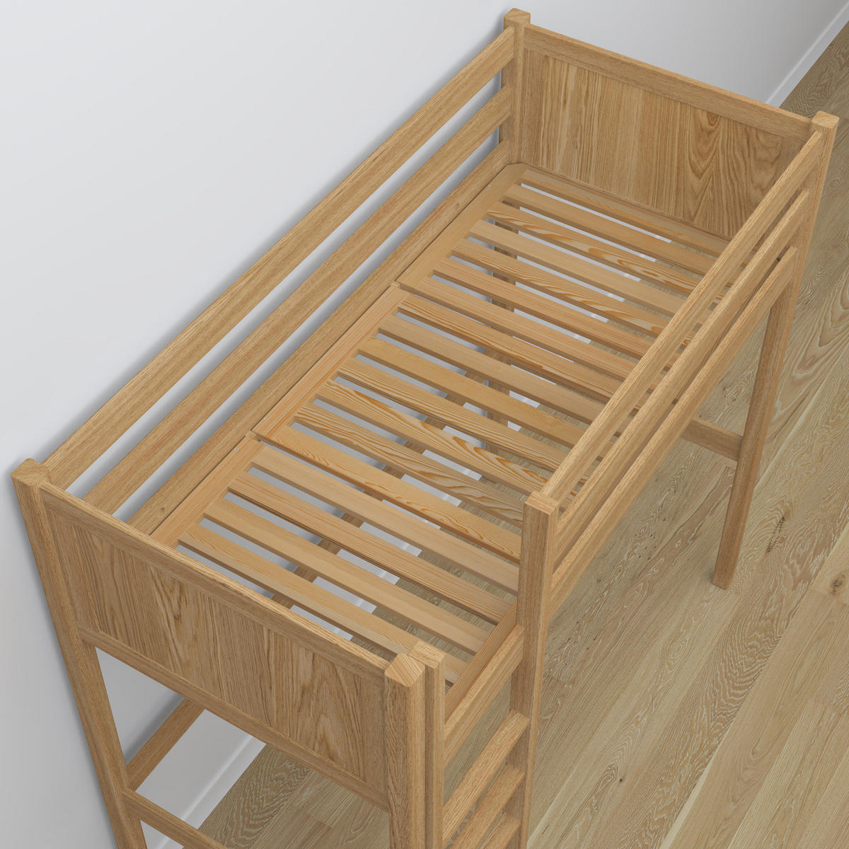 HOCHBETT N06 mit Schreibtisch Eiche Natur 90/180 - Eiche Artisan, Naturmaterialien/Holz (90/180cm) - N-Wood