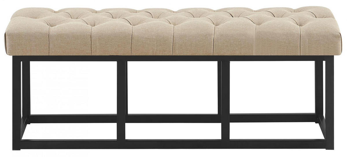 SITZBANK 120/38 cm Stoff Taupe - Taupe/Schwarz, Textil/Metall (120/46/38cm) - CLP
