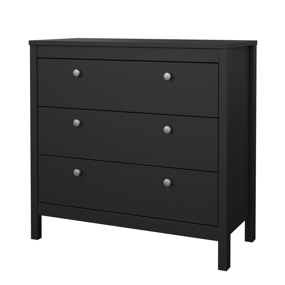 KOMMODE, Madrid, Schwarz, Melamin., 83 x 39 x 80 cm - Schwarz, Holzwerkstoff (83/80/39cm) - ebuy24