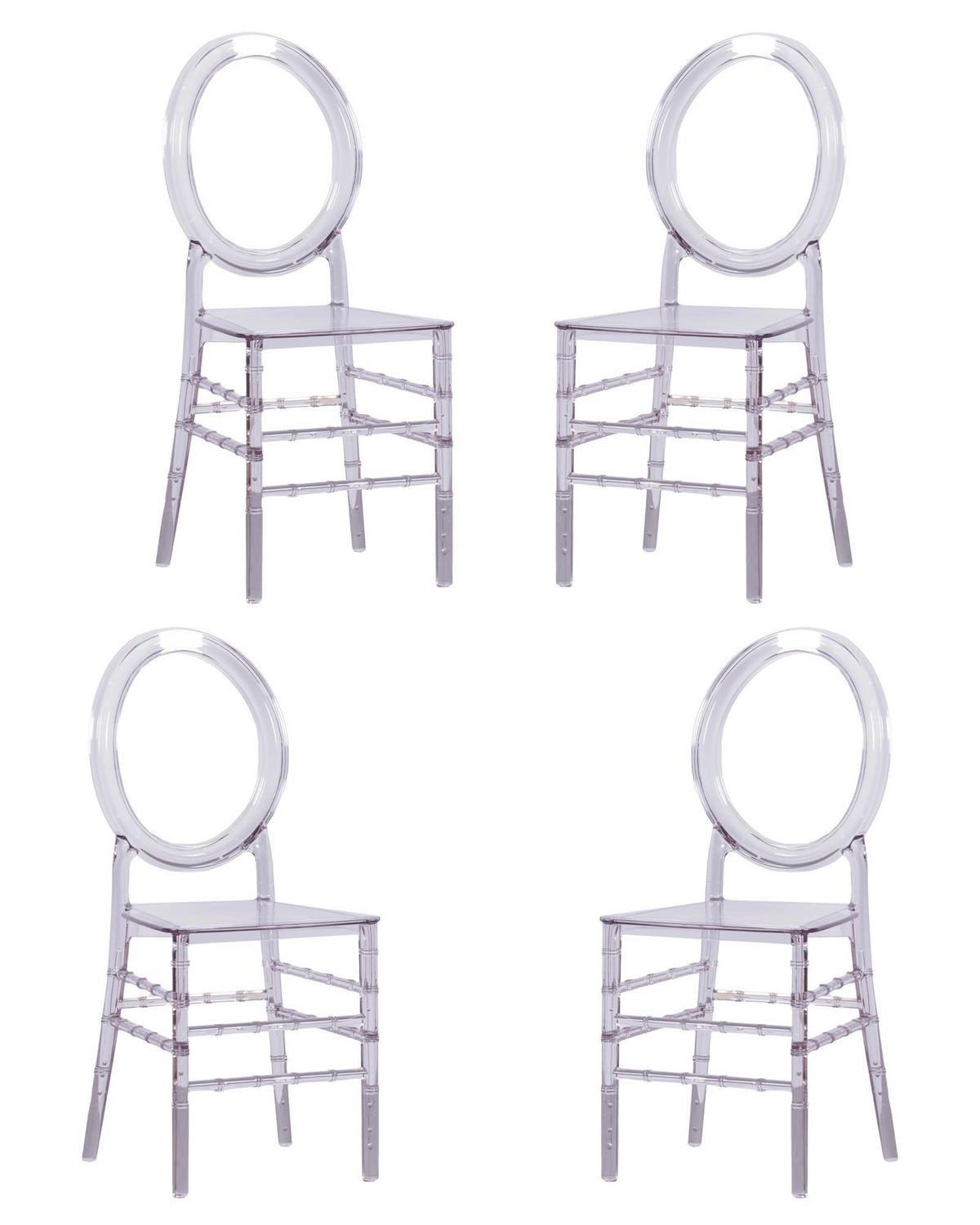 STÜHL-SET 4 Stück Kunststoff Transparent - Transparent, Kunststoff (39/90/41cm) - Nest Dream