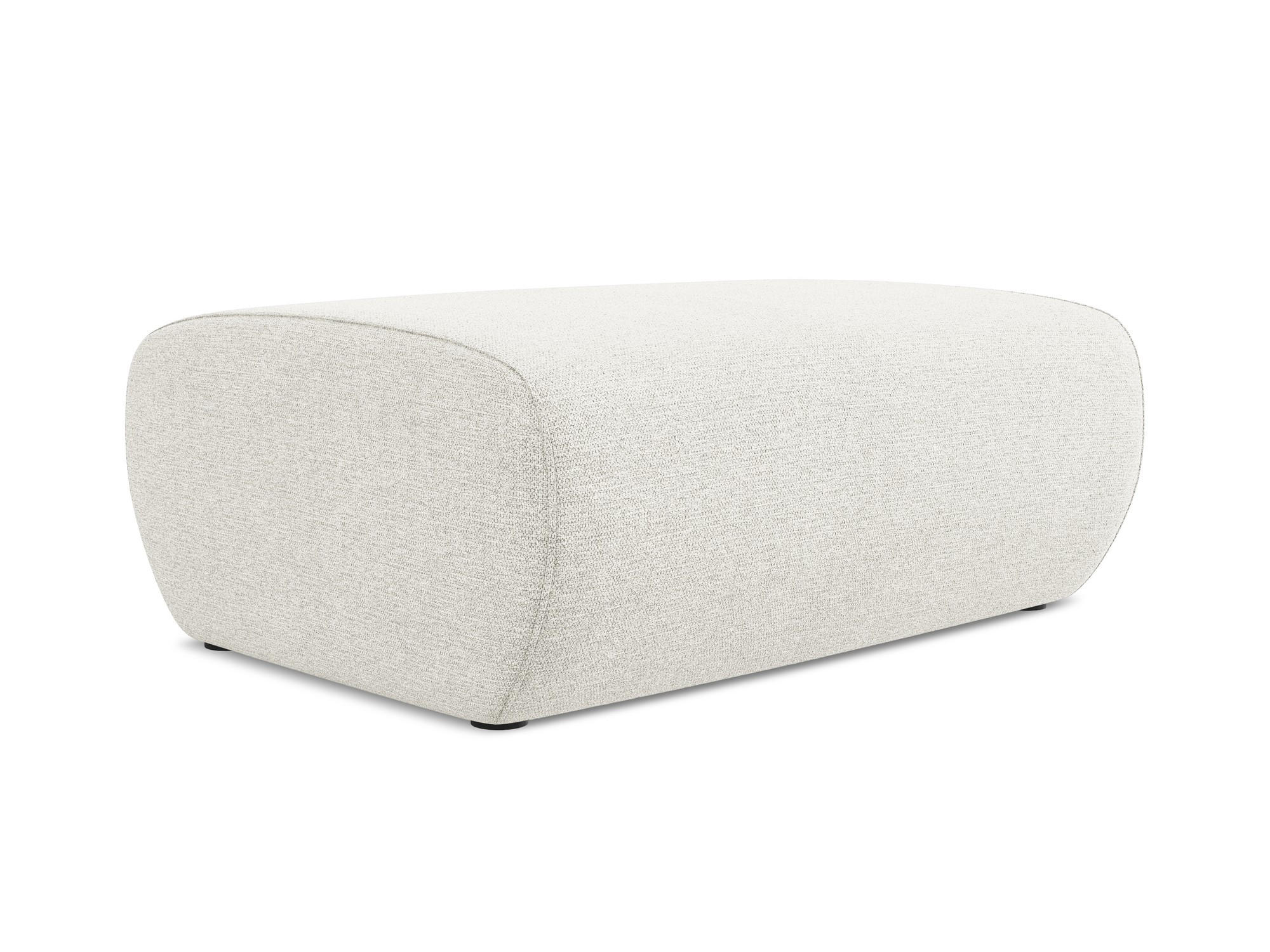 POUF Chenille Stoff Weiß - Schwarz/Weiß, Kunststoff/Textil (102/40/62cm) - Makamii