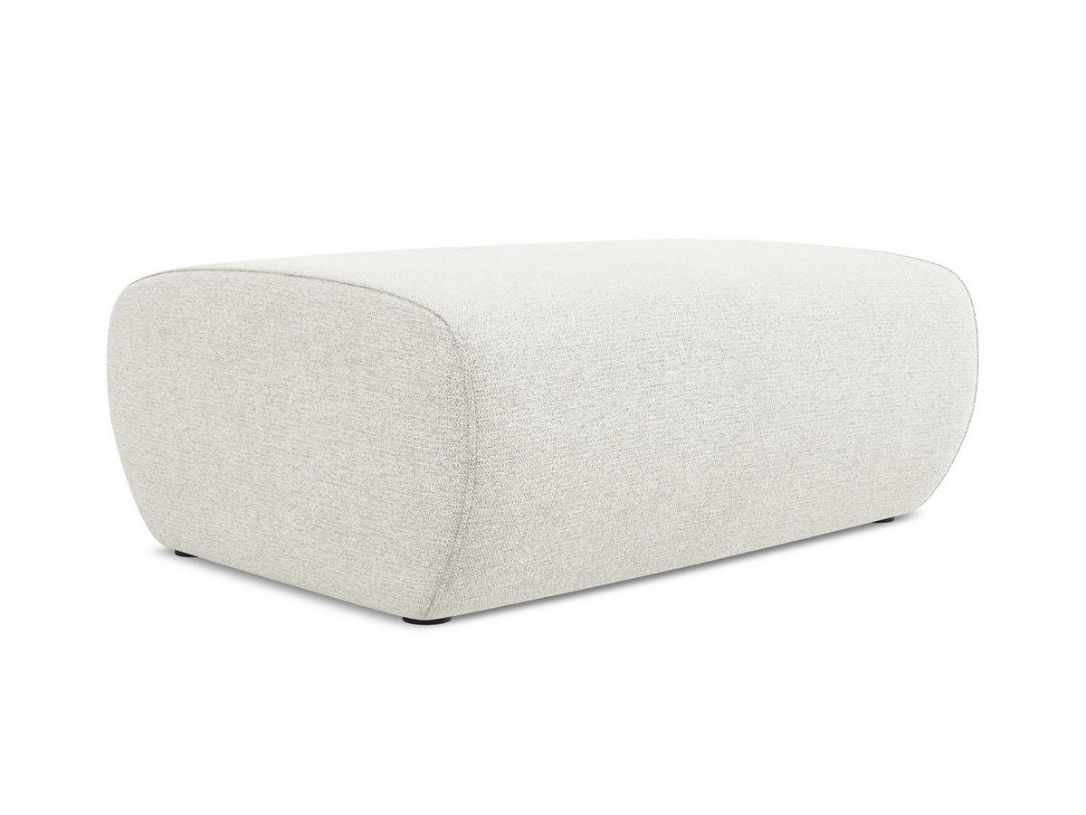 POUF Chenille Stoff Weiß - Schwarz/Weiß, Kunststoff/Textil (102/40/62cm) - Makamii