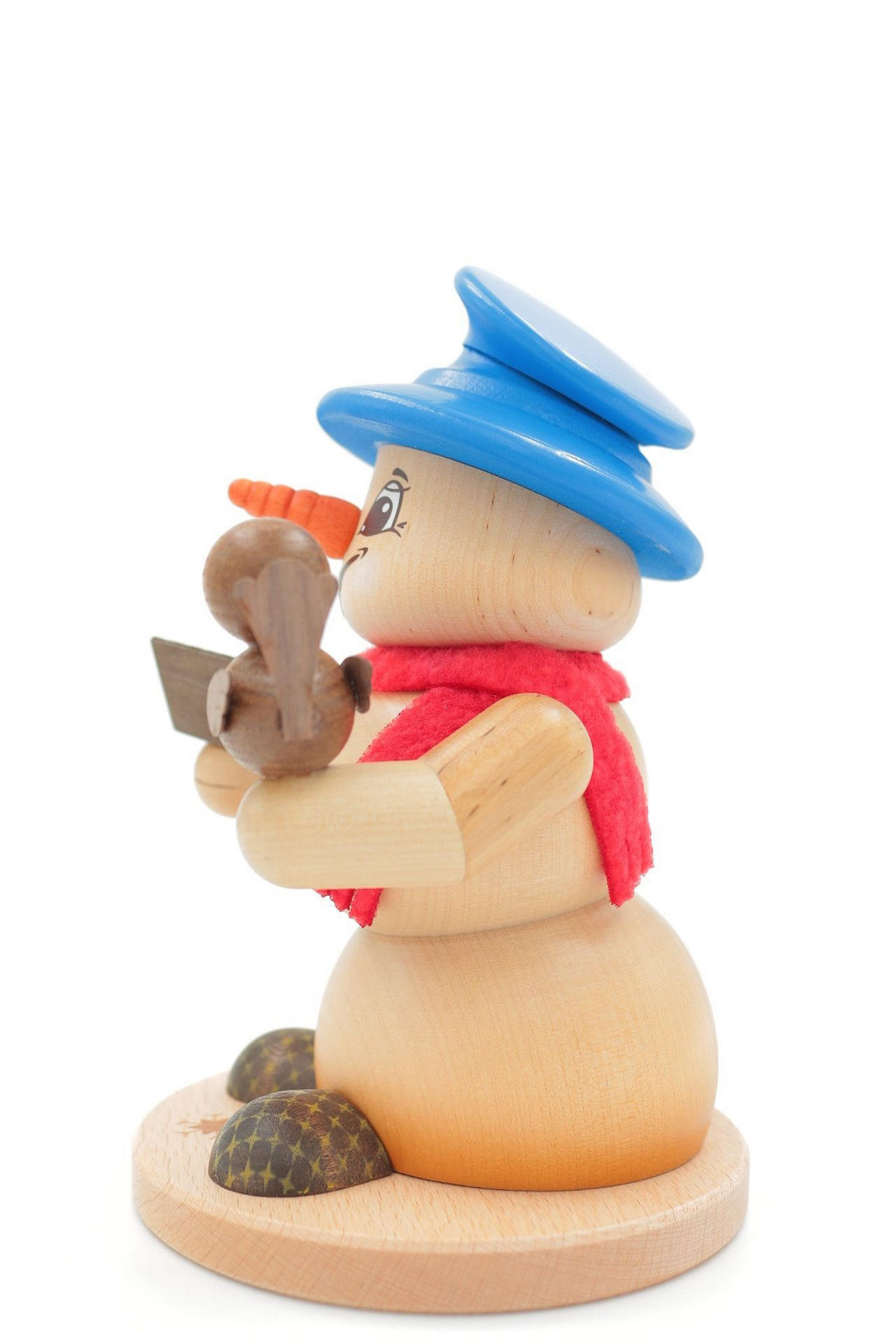 RAUCHFIGUR Schneemann Natur Sänger 19 cm - Multicolor, Holz (15/19/0.1cm)
