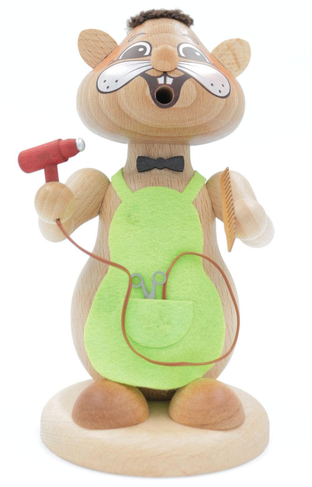 RAUCHFIGUR Hamster Friseur 18 cm - Multicolor, Holz (12/18/0.1cm)