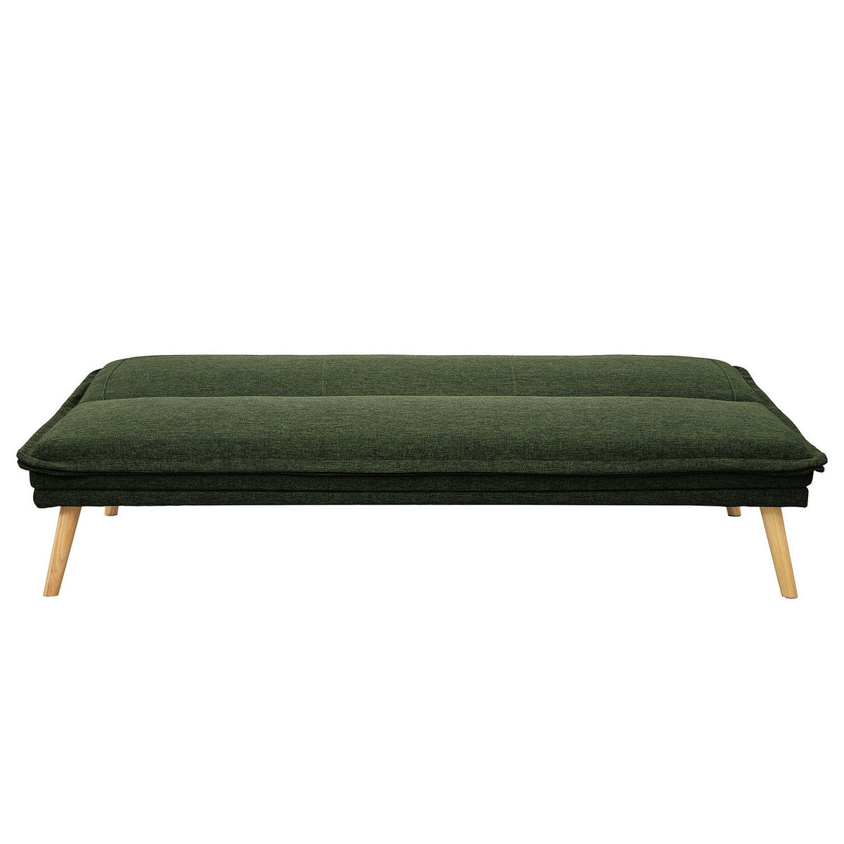 SCHLAFSOFA - Webstoff / Gummibaum - Dunkelgrün/Eichefarben, Holz/Textil (188/82/87cm) - home24