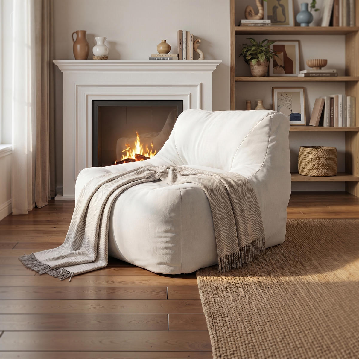EINZELSOFA 4361 - Weiß, Textil (90/38/92cm) - Vercart
