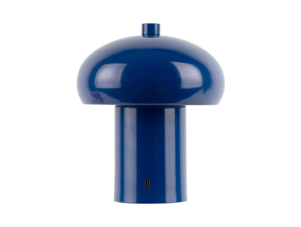TISCHLAMPE Retro Seta Blau 12.5/12.5/15 cm - Blau, Metall (12.5/12.5/15cm) - Leitmotiv