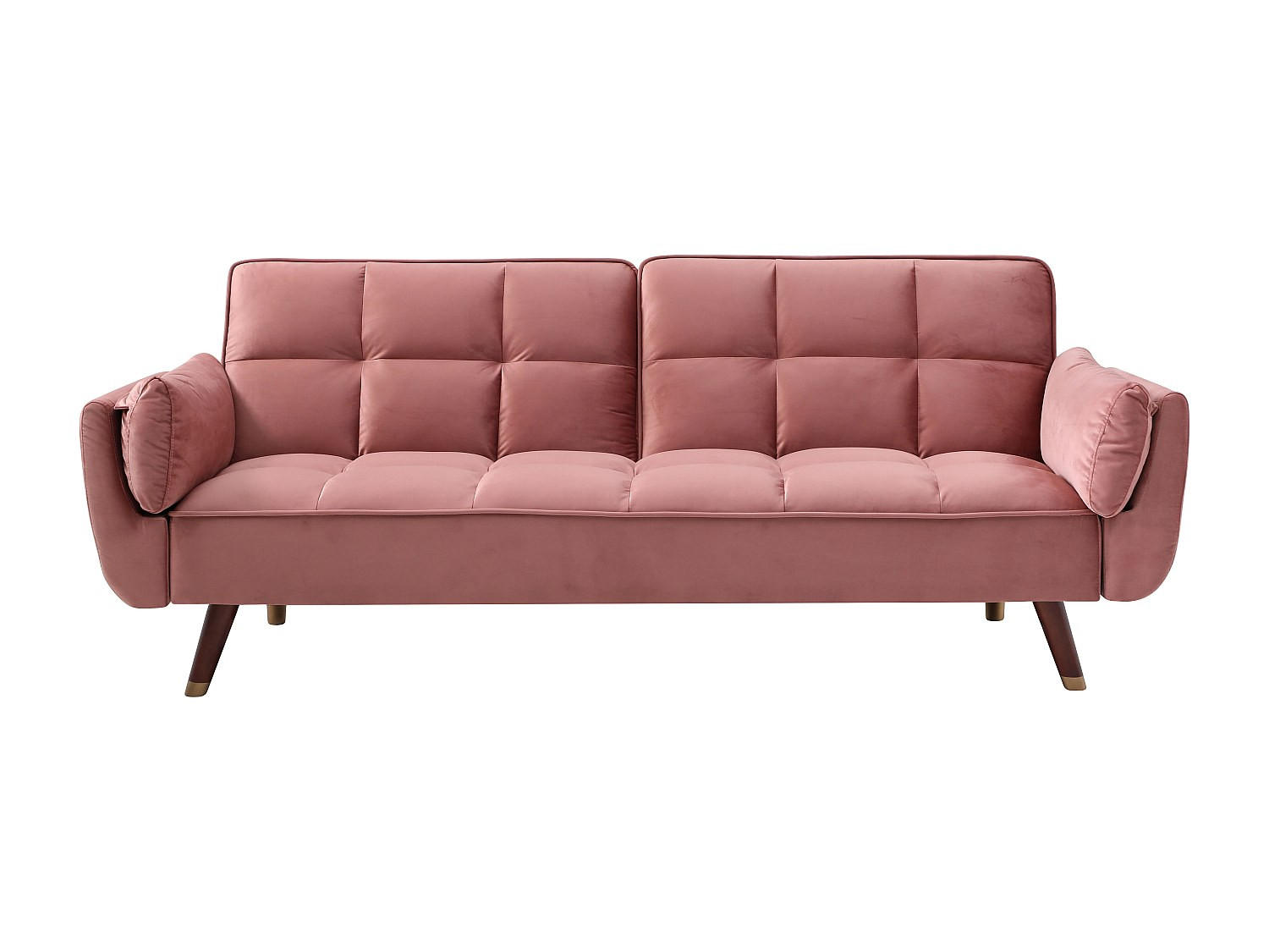 SCHLAFSOFA - 3 Personen - Samt, Stoff - Rosa - - Pink, Textil (211/82/90cm) - Vente-Unique