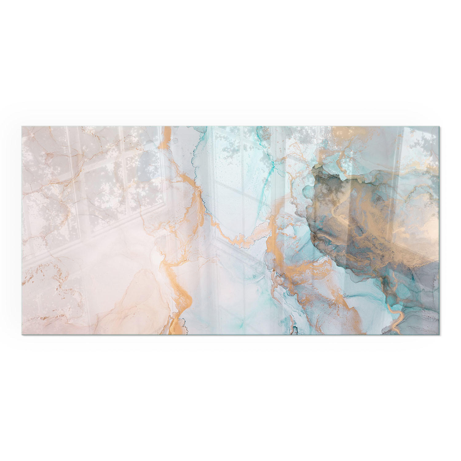 GLASPLATTE für Kamin 120x60 cm - Türkis, Glas (120/60/0.4cm) - TULUP