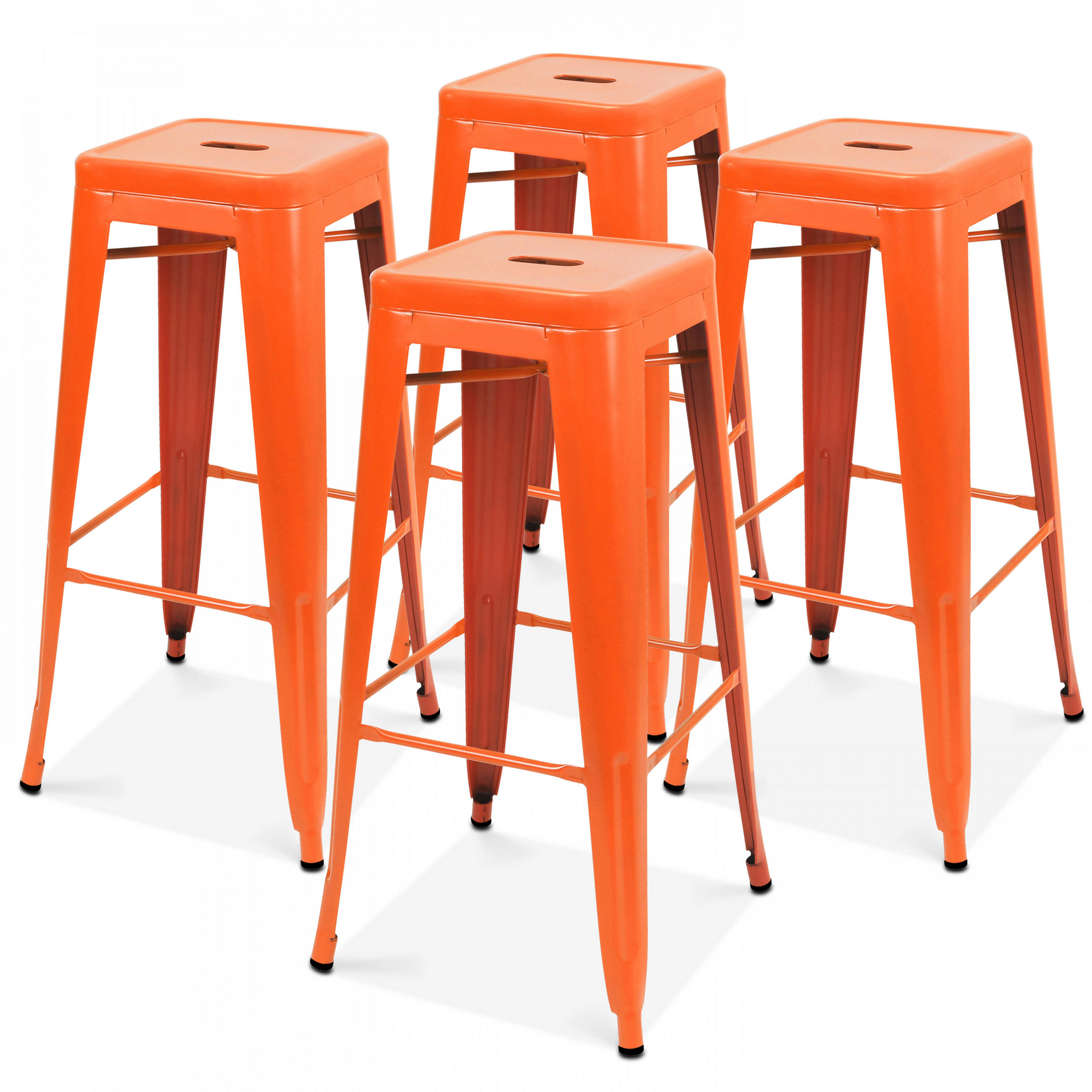 HOCHSTUHL 4-tlg., Orange - Orange, Metall (43/76/43cm) - Oviala