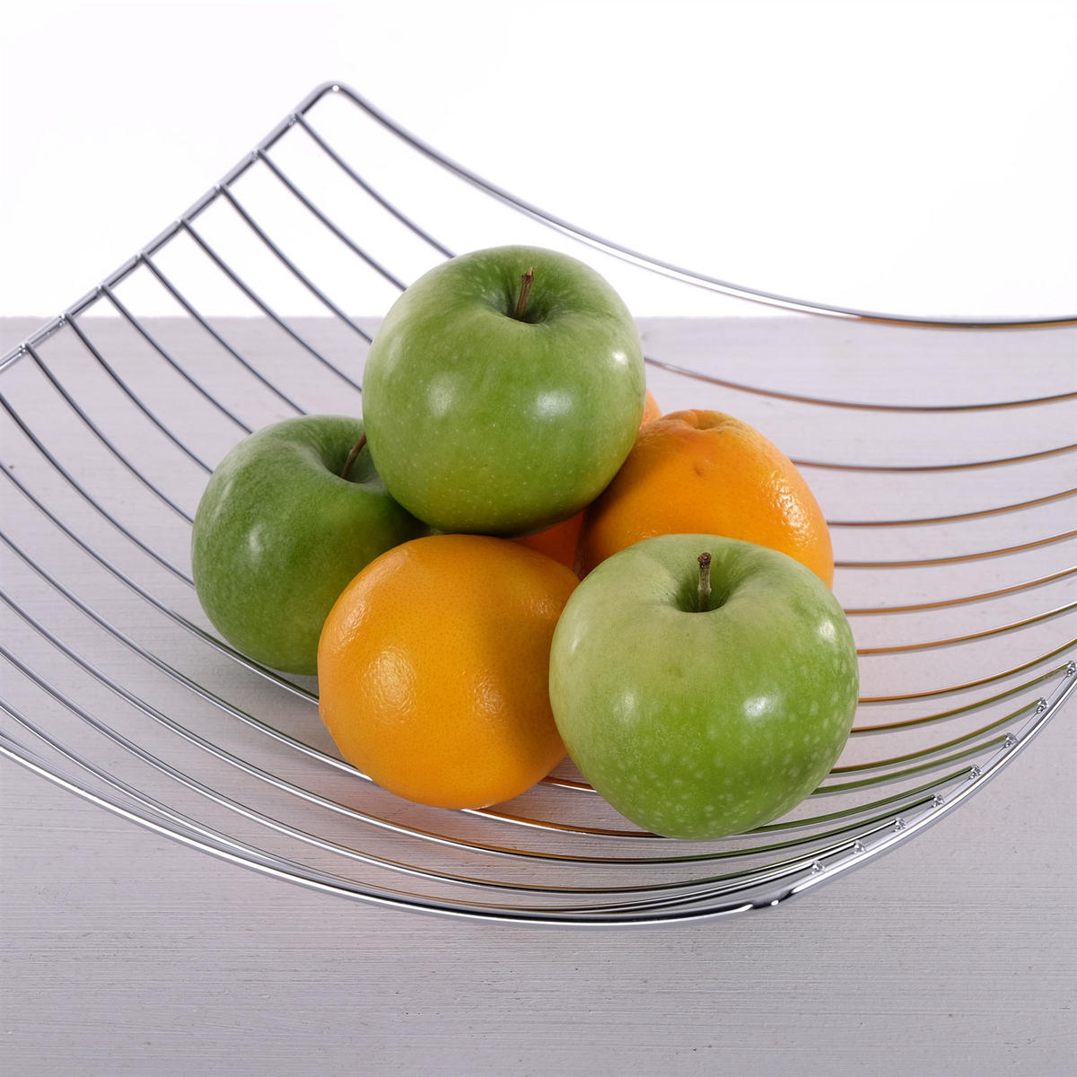 OBSTKORB PLATEAU Metall silber - Silberfarben, Metall (10cm) - DESIGN DELIGHTS