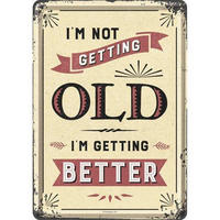 MINIBLECHSCHILD 10/14 cm Word Up I'm not getting old - Multicolor, Metall (10/14/0.1cm) - Nostalgic-Art