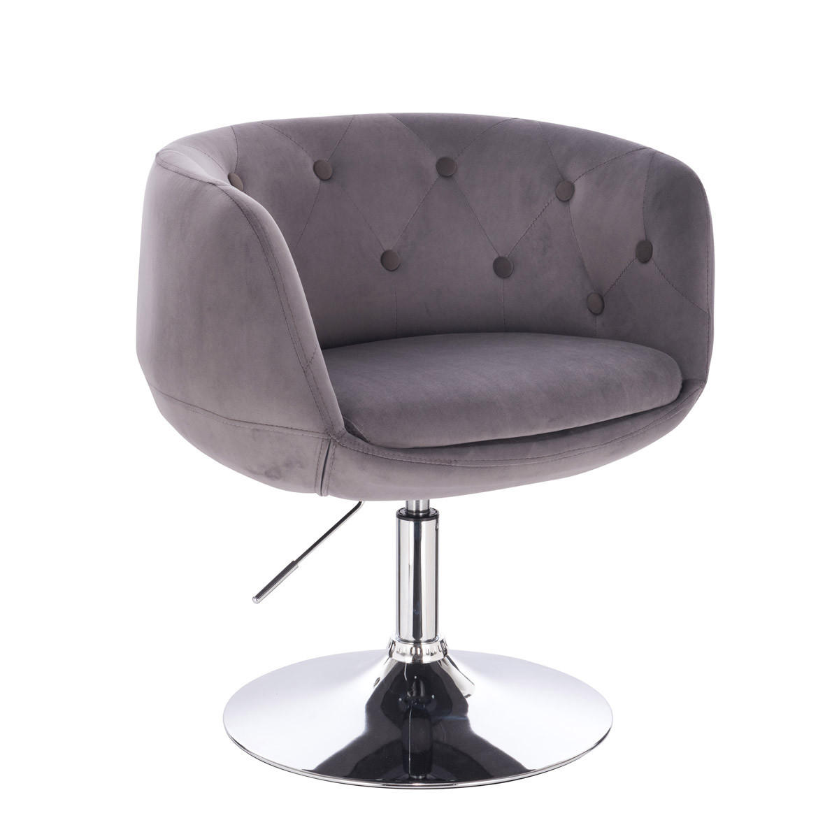 COCKTAILSESSEL PANAMA Samt Grau - Silberfarben/Violett, Textil (55/78/61cm) - SVITA