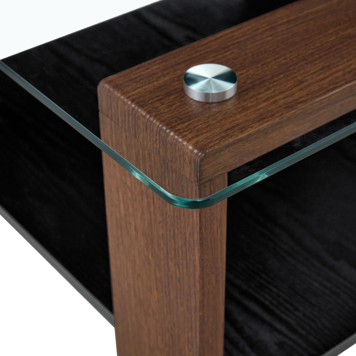 COUCHTISCH Walnuss 65/41/45,5 cm Mit Glasplatte - Walnussfarben, Holzwerkstoff (75/75/45.5cm) - PANGIVO