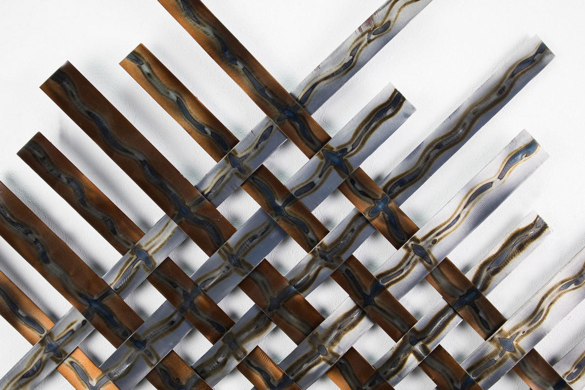 WANDDEKO Silber 100/100 cm - Silberfarben/Braun, Metall (3.6/100/3cm) - KUNSTLOFT