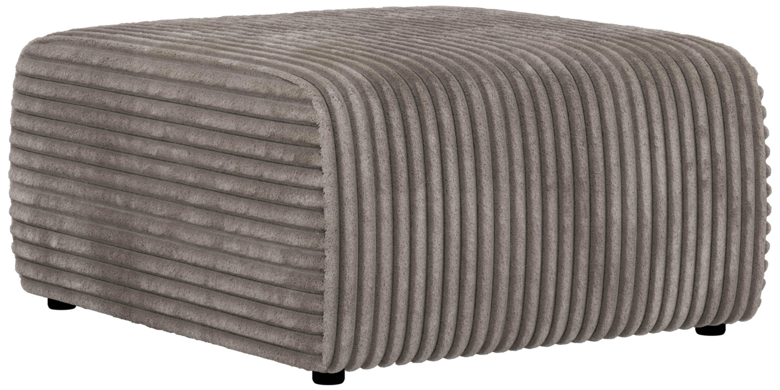 POUF NESSARO - Hellbraun Cord - Hellbraun/Schwarz, Kunststoff/Textil (87/44/96cm) - MKS
