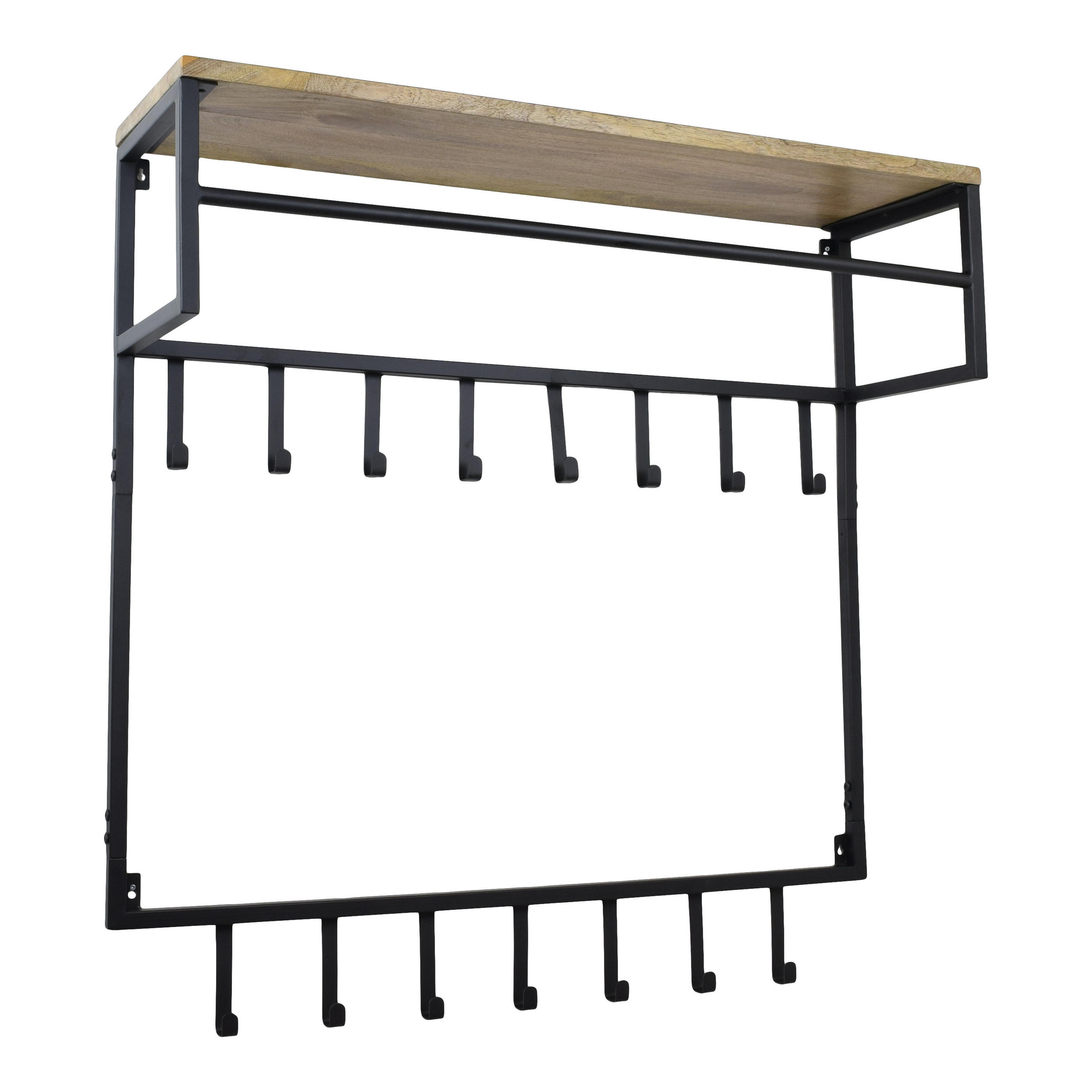 KLEIDERABLAGE Petri Schwarz - Schwarz, Metall (100/105/30cm) - LOFT42