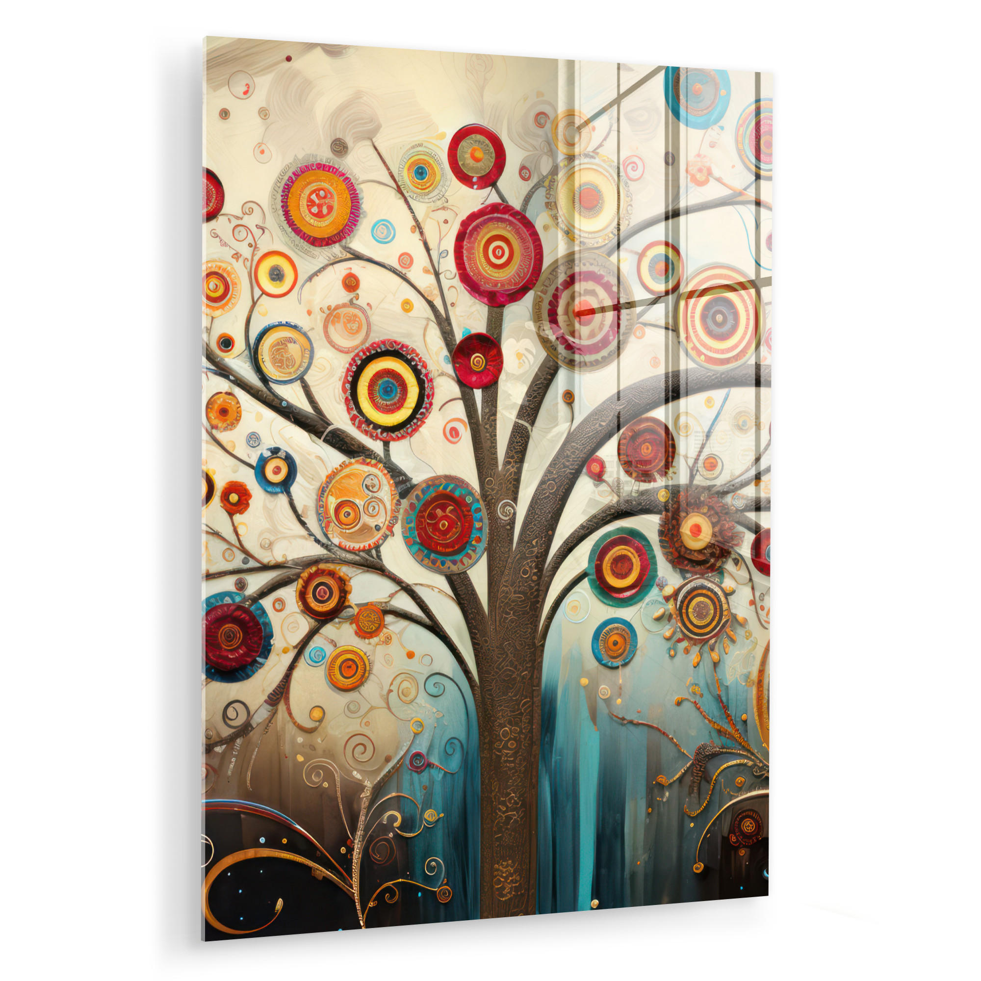 ACRYLGLASBILD Baum - Baum des Lebens - Farbe 60x80 cm - Braun, Glas (60/80cm) - MuchoWow