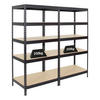 SCHWERLASTREGAL Rivet 2er-Set mit 2x 180x90x60 cm Fachlast 250 kg Schwarz - Schwarz, Metall (180/180/60cm) - PROREGAL