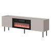 TV-LOWBOARD Lucca 180 2D mit Elektrische Kamin - Kaschmir/Schwarz, Holz/Holzwerkstoff (181/59/40cm) - MIRJAN24
