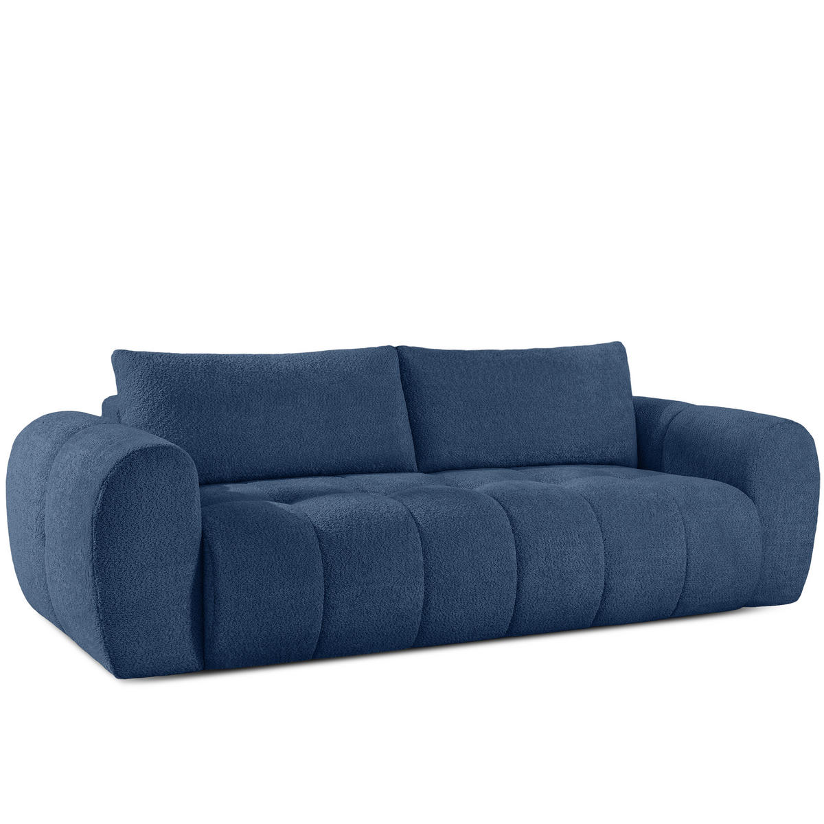 EINZELSOFA LIRA, Dunkelblau, Bouclé - Dunkelblau, Holz/Holzwerkstoff (256/84/112cm) - KONSIMO®