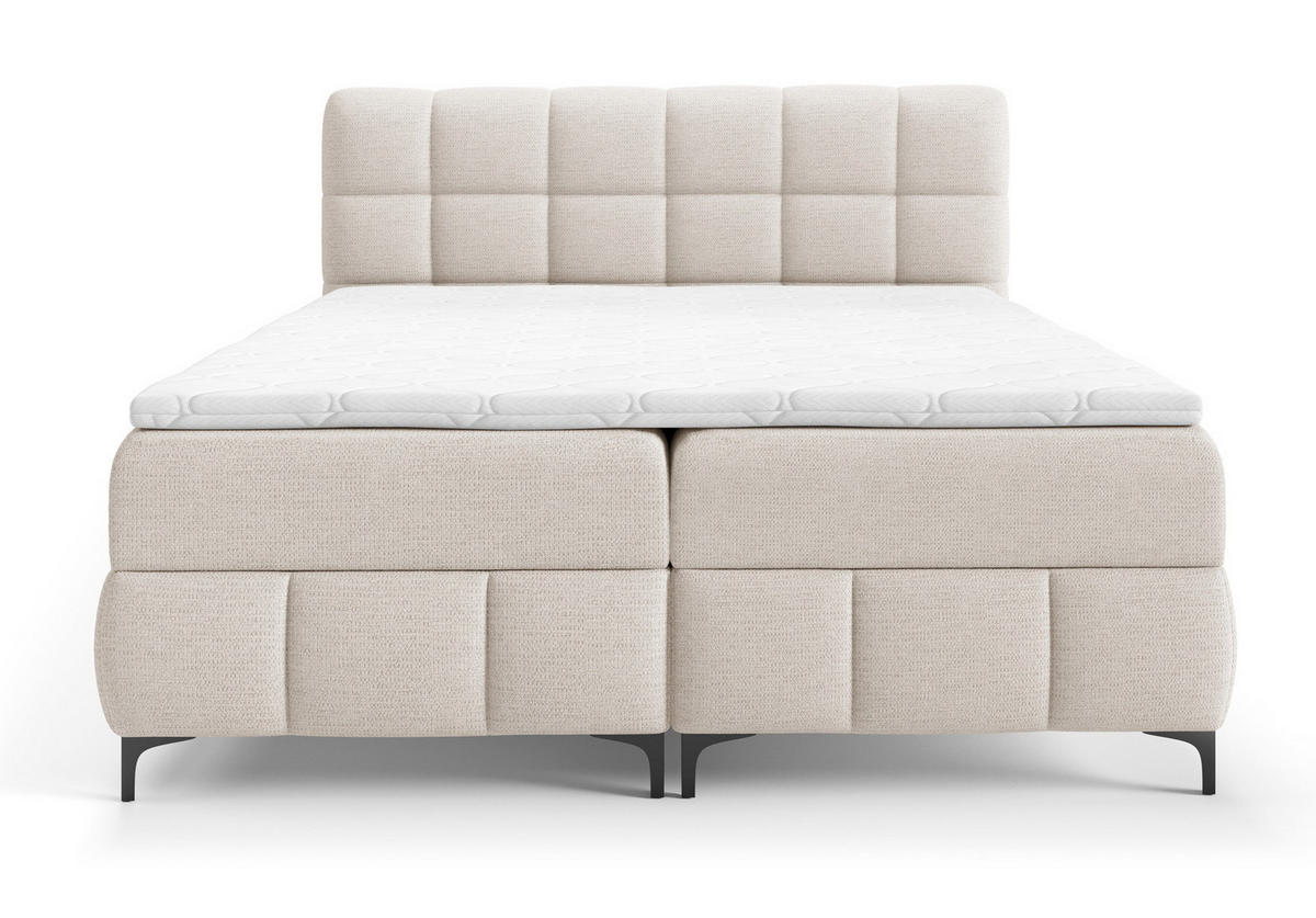 BOXSPRINGBETT 160x200 Altessa mit Bettkasten, Matratze, Topper, Creme - Creme, Holz/Textil (160/200cm) - Emporius