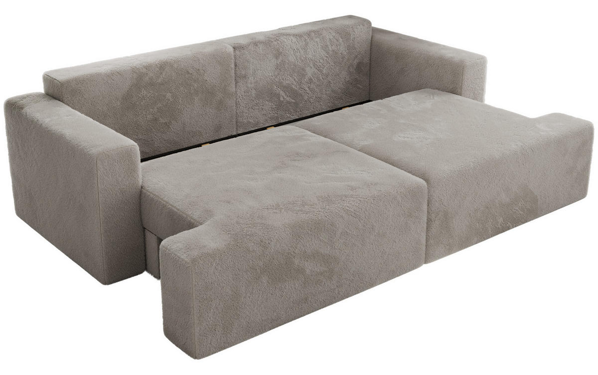 ŠTVORMIESTOVÁ POHOVKA VIRELLA Svetlosivá Plyš - čierna/svetlosivá, textil/plast (240/88/115cm) - MKS