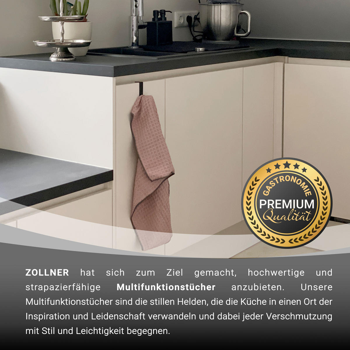 REINIGUNGSTÜCHER, 3er-Set, 80% Polyester, 20% Polyamid - Altrosa, Textil (40/60cm) - Zollner