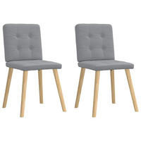 ESSZIMMERSTÜHLE 2 Stk. Hellgrau Stoff 45*54*86cm - Grau, Metall (45/86/54cm) - ZMH