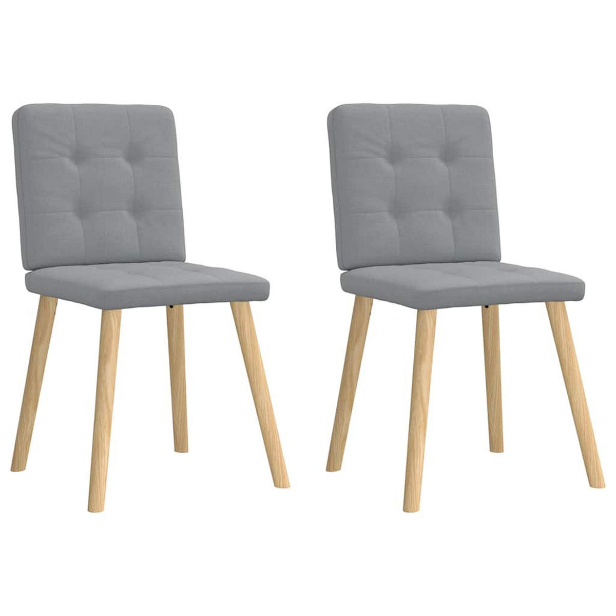 ESSZIMMERSTÜHLE 2 Stk. Hellgrau Stoff 45*54*86cm - Grau, Metall (45/86/54cm) - ZMH