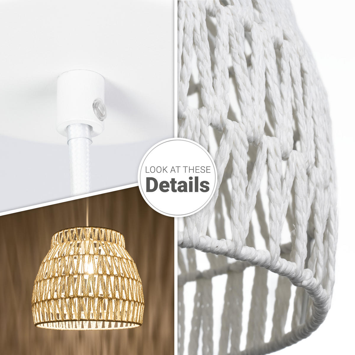 PENDELLEUCHTE Hugo Pd1 Ron - Weiß, Metall (35/35/30.4cm) - Paco Home