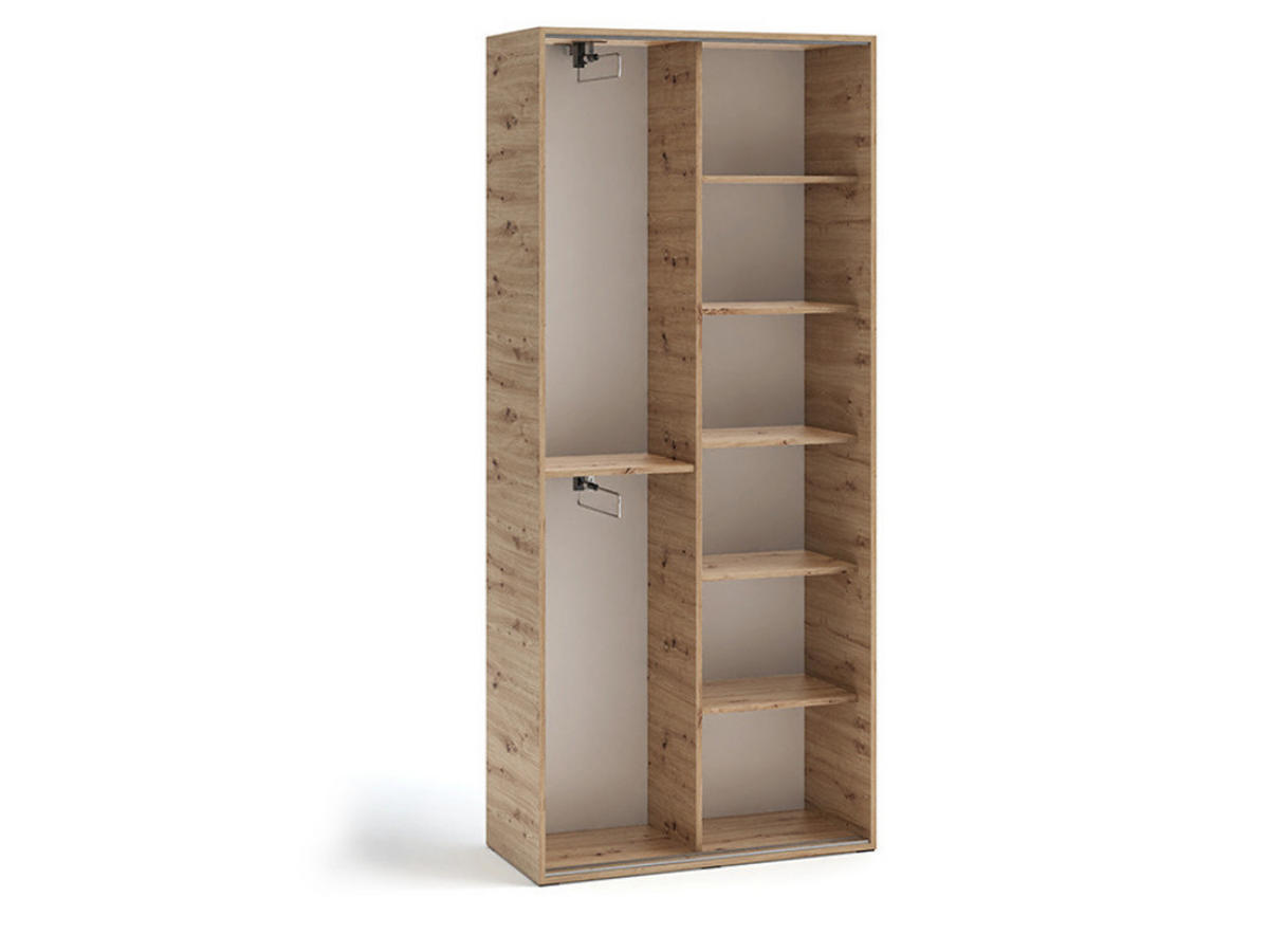 GARDEROBENSCHRANK Vanessa I 90 cm mit Spiegel, Eiche artisan - Eiche Artisan, Kunststoff (90/205/40cm) - Margaret Hadas24