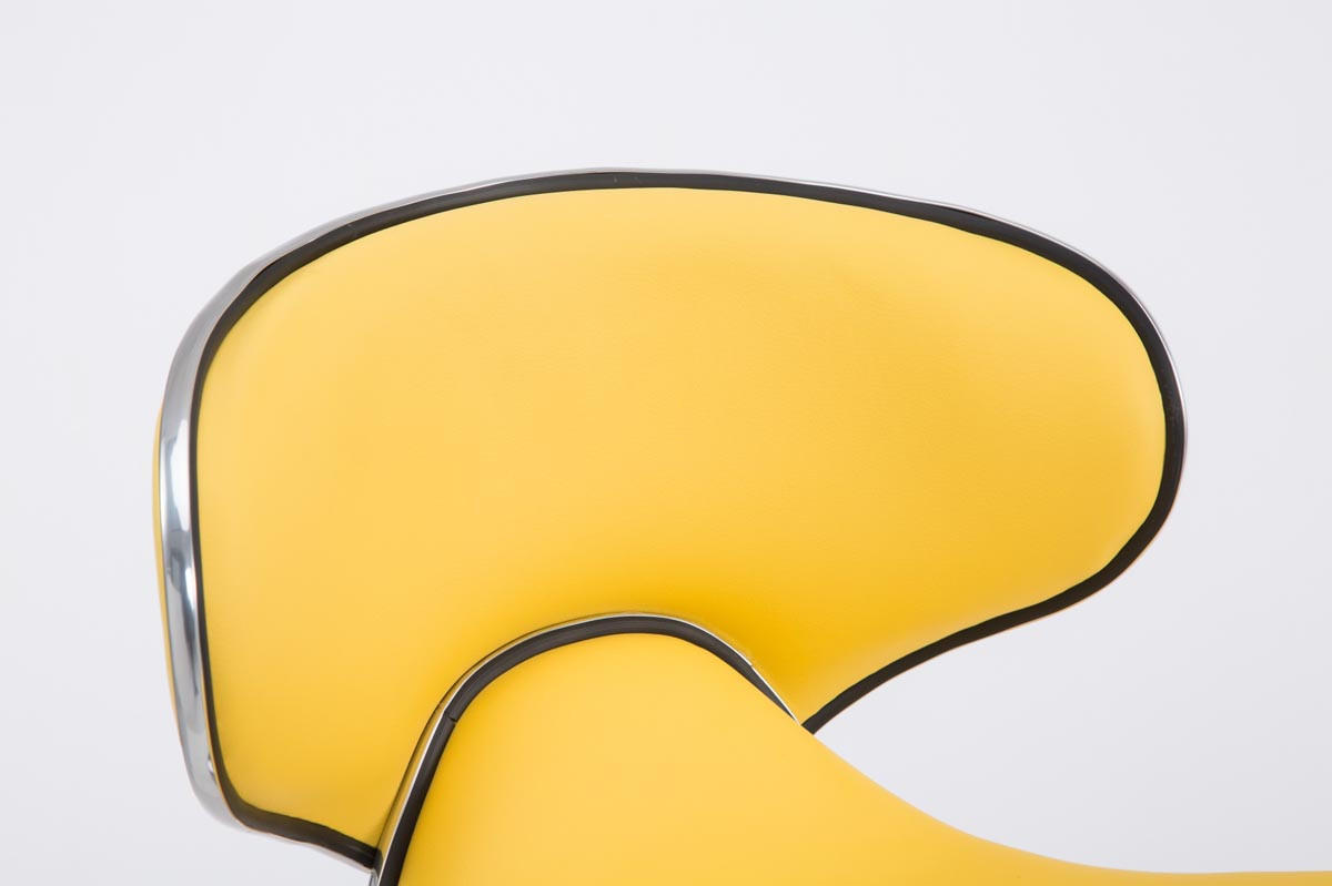 BARHOCKER Famir Kunstleder Gelb Silber - Gelb, Leder (46/88/49cm) - DELUKE