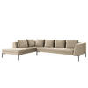 ECKSOFA mit Ottomane - Beige/Schwarz, Textil/Metall (319/230cm) - home24